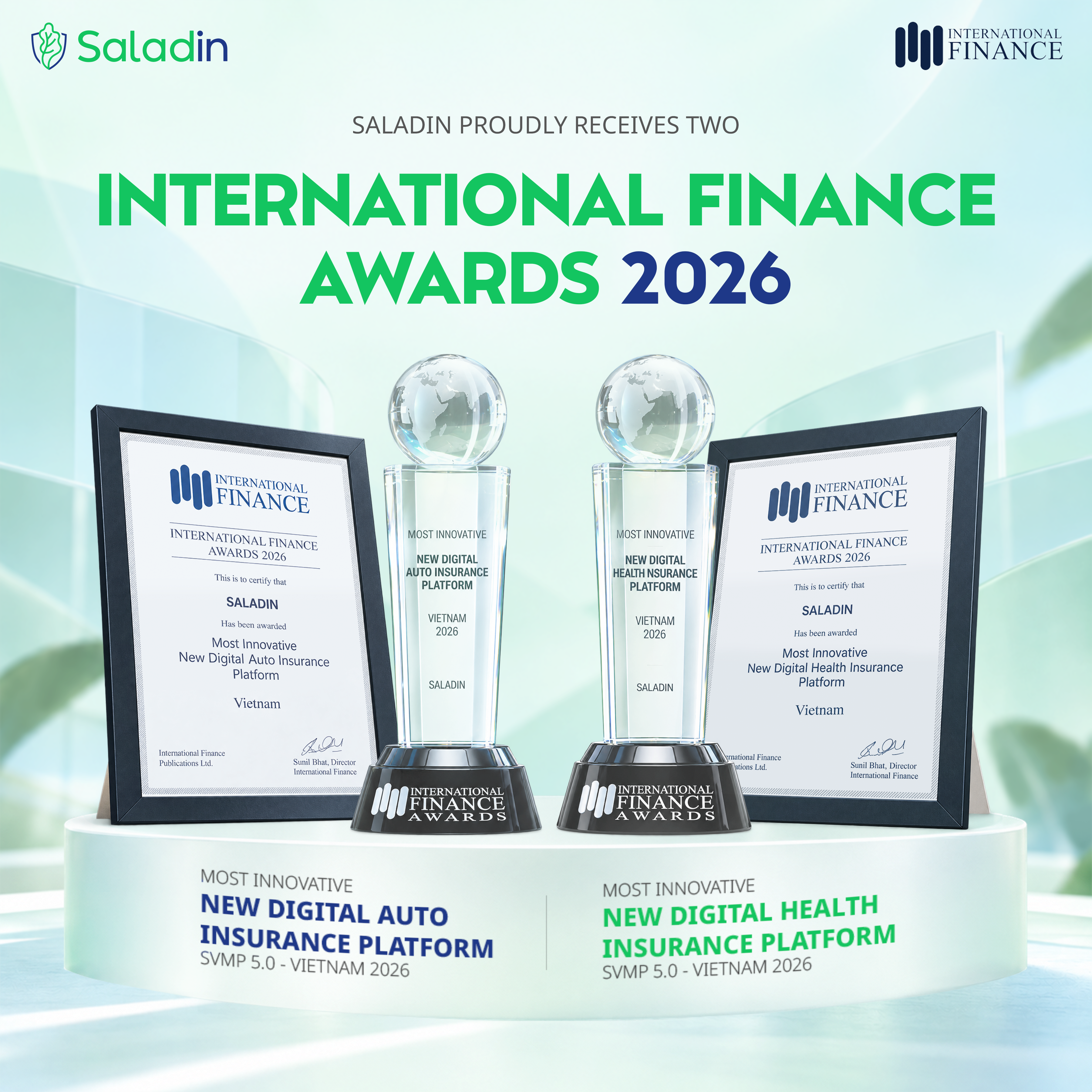 Saladin receiving two awards at the International Finance Awards 2026